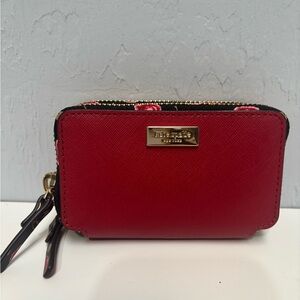 Kate Spade Red Wallet with Gold Hardware